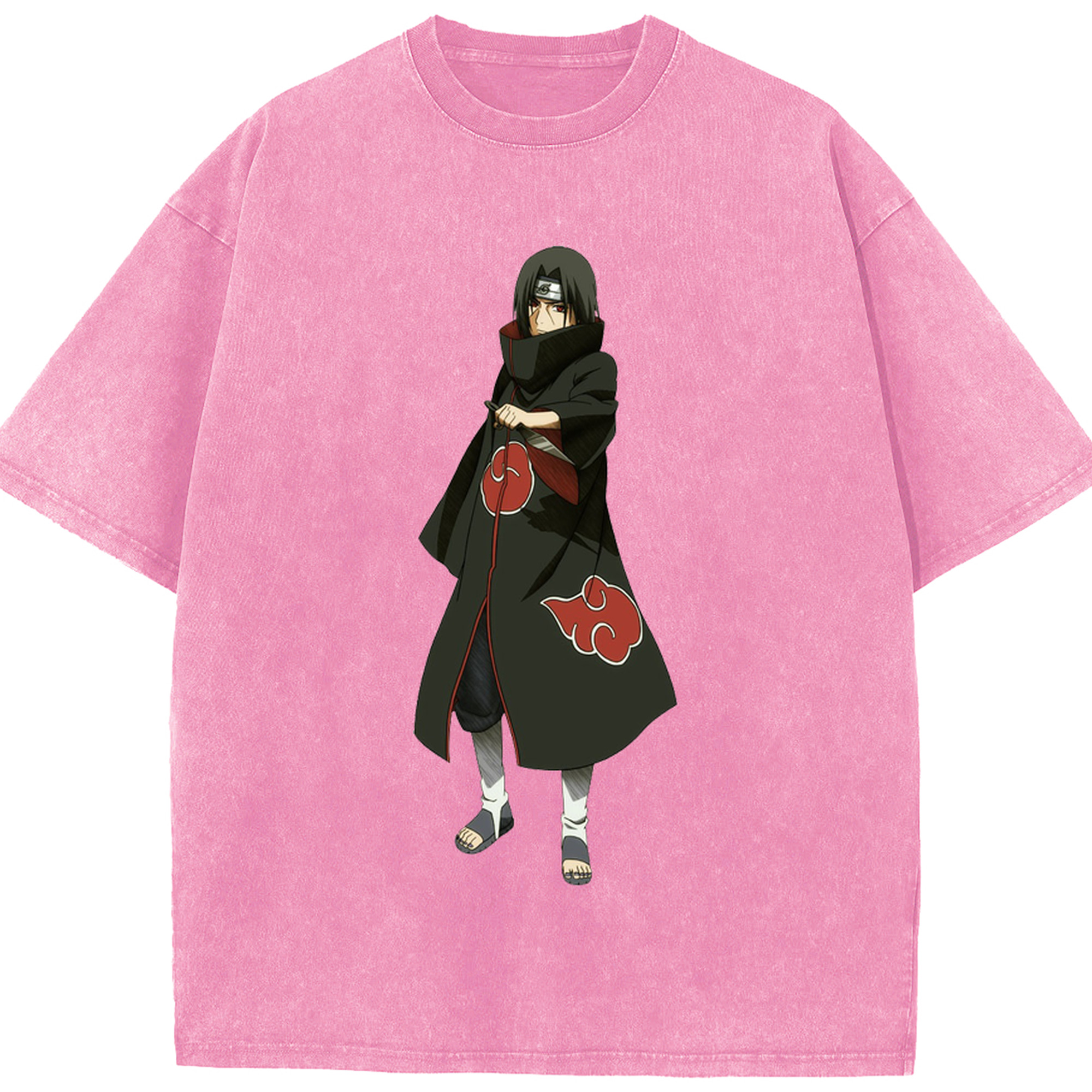 （画像用） NARUTO -ナルト- うちは イタチ Uchiha Itachi 綿100% ヴィンテージ風 半袖Tシャツ（フロントプリント）